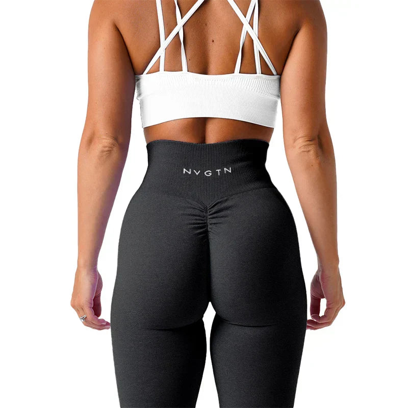 Seamless yoga leggings with stretch waistband & perfect fit – Freya-Anthracite black-XS-The Livary