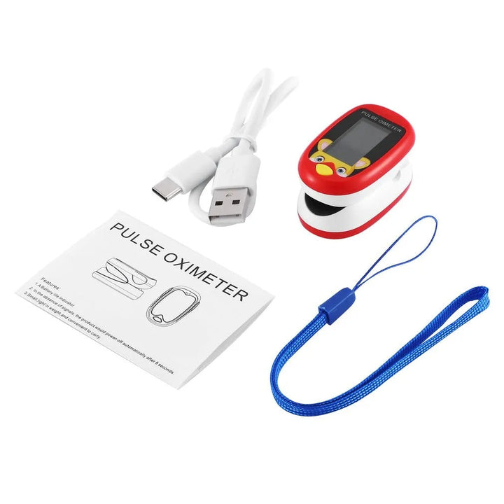Child-friendly Pulse Oximeter for Health Monitoring - KidPulse-Red-The Livary
