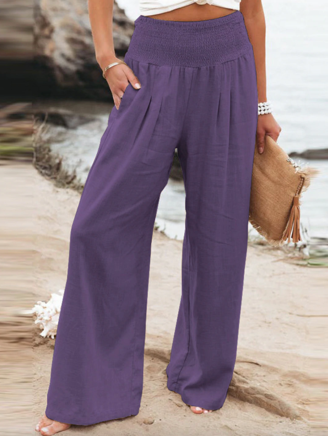 Loose Fit Trousers - BreezeEase-Purple-32-34-The Livary