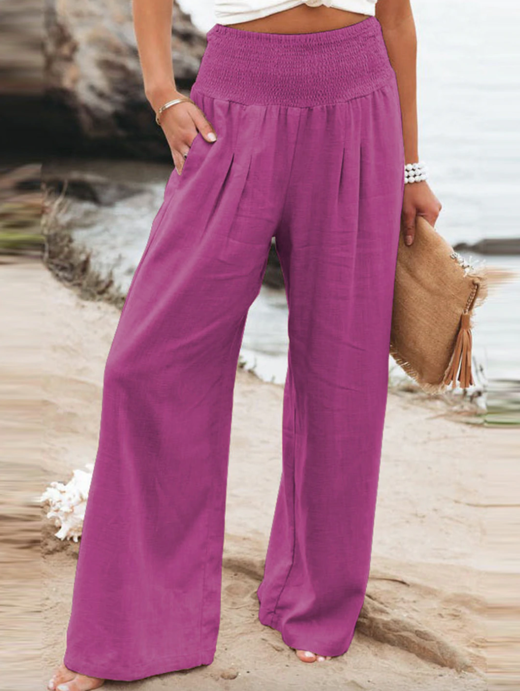 Loose Fit Trousers - BreezeEase-Pink-32-34-The Livary