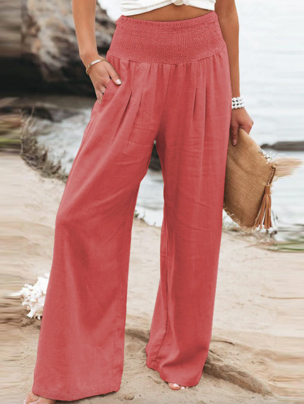 Loose Fit Trousers - BreezeEase-Orange-32-34-The Livary