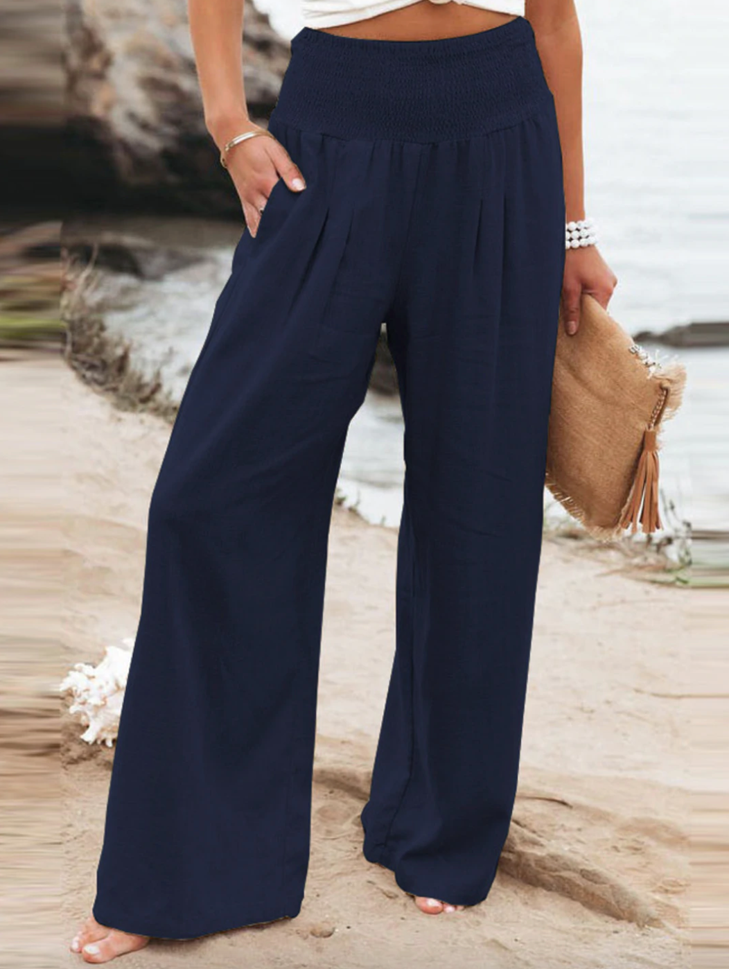 Loose Fit Trousers - BreezeEase-Dark blue-32-34-The Livary