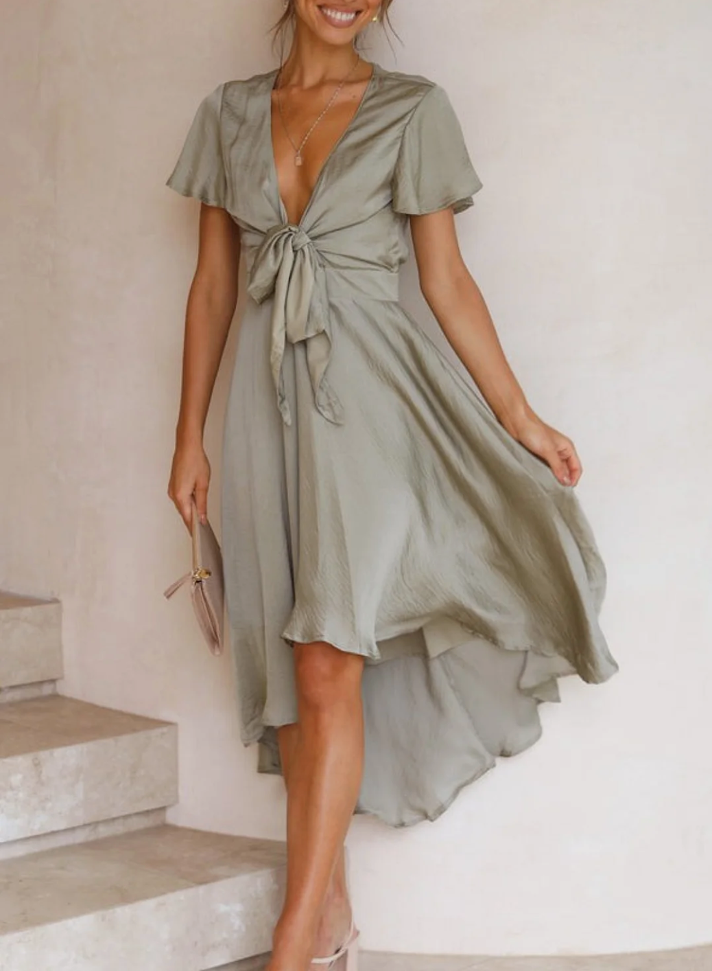 Elegant summer dress – Amira-Green-S-The Livary