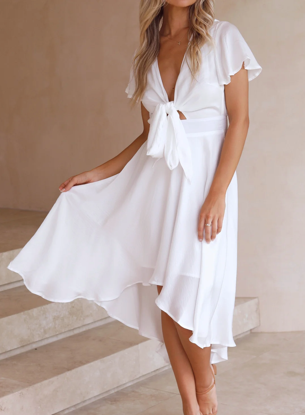 Elegant summer dress – Amira-White-S-The Livary