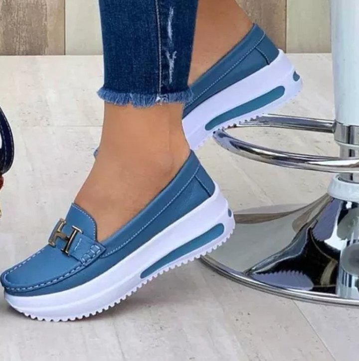 Stylish orthopedic women's shoes for pain-free walking – Selina-Light blue-3-The Livary