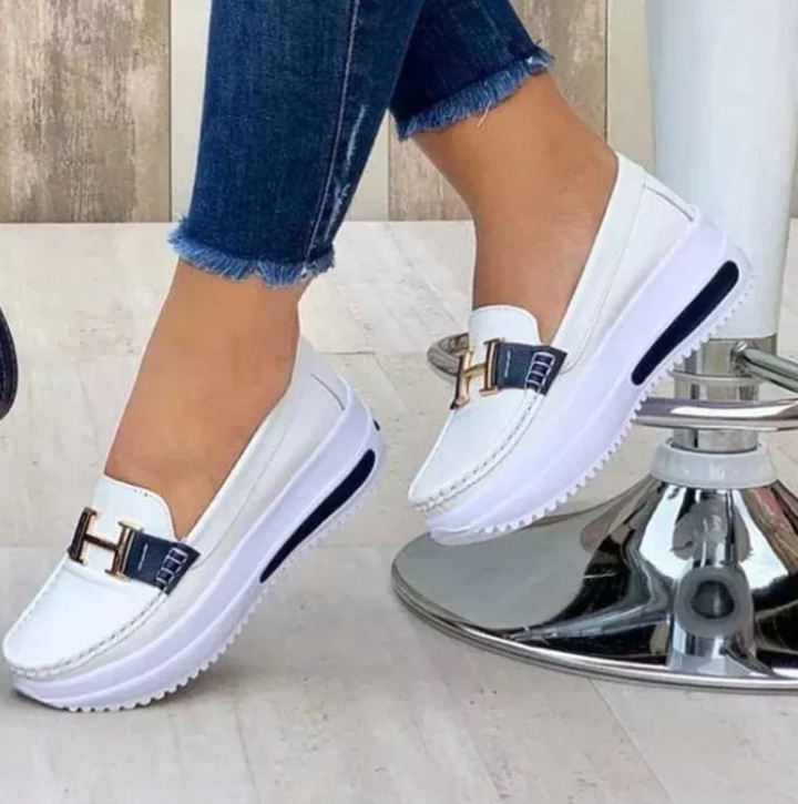 Stylish orthopedic women's shoes for pain-free walking – Selina-White-3-The Livary
