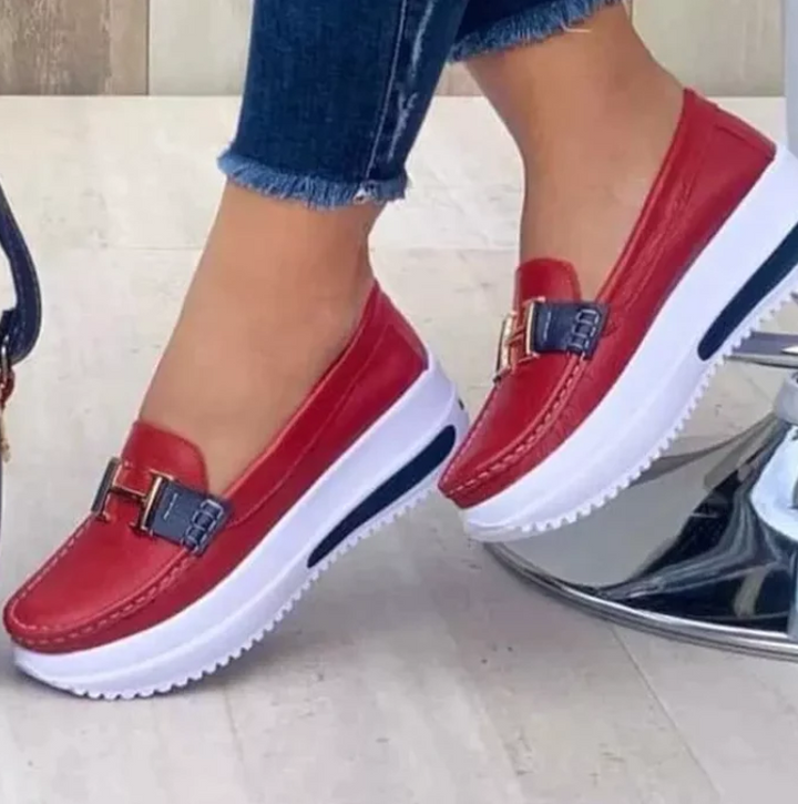 Stylish orthopedic women's shoes for pain-free walking – Selina-Red-3-The Livary
