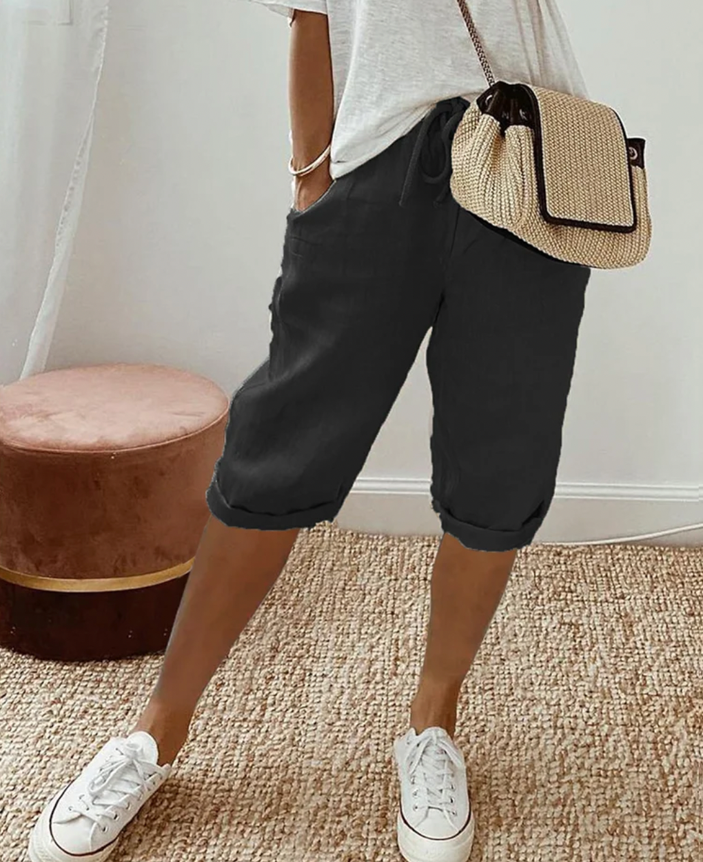 Cotton Ladies' Shorts - BreezeFlow-Black-S-The Livary