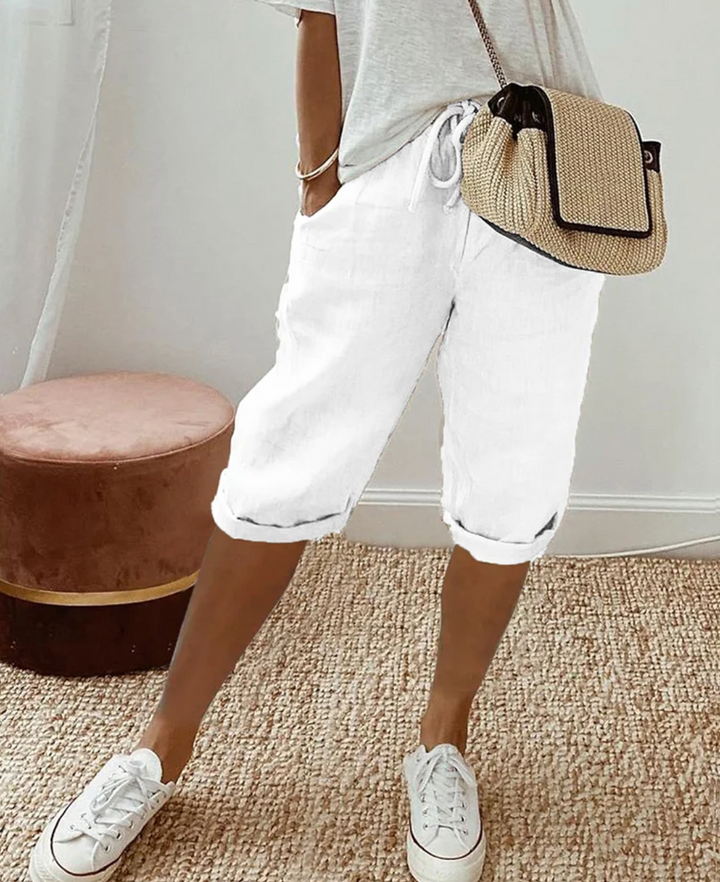 Cotton Ladies' Shorts - BreezeFlow-White-S-The Livary