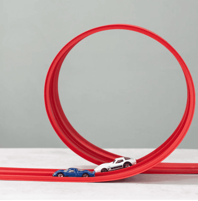 Flexible Play Lane with Vehicles – Zoomzy-Red-The Livary