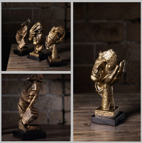 Abstract Golden Sculpture – Soren-Silent-The Livary