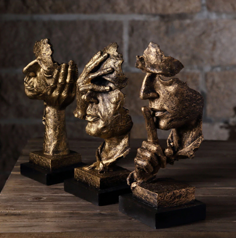 Abstract Golden Sculpture – Soren-Silent-The Livary