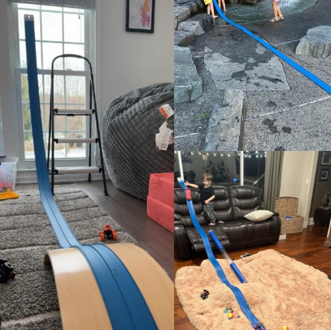 Flexible Play Lane with Vehicles – Zoomzy-Blue-The Livary
