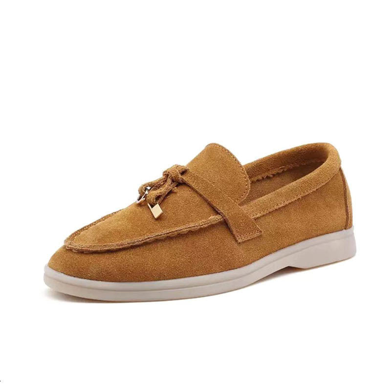 Comfortable Loafers with Lock Detail - Isabella-Brown-4.5-The Livary