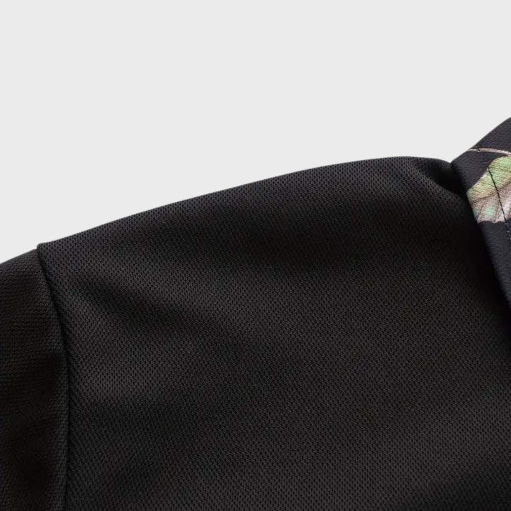 Men's Polo with Subtle Print - Noah-Black-XS-The Livary
