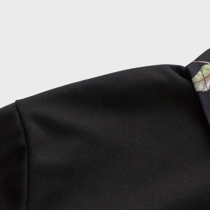 Men's Polo with Subtle Print - Noah-Black-XS-The Livary