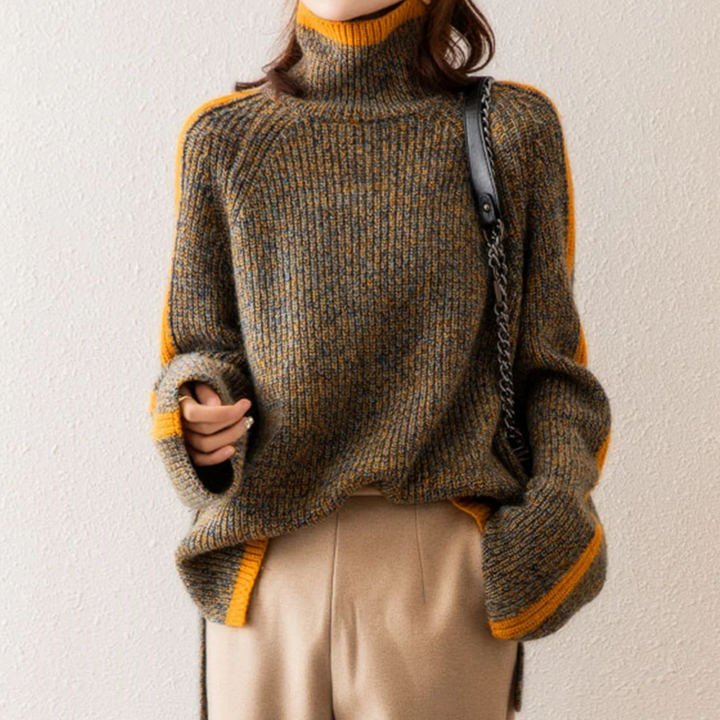 Comfortable and Warm Women's Roll Neck Sweater - Tessa-Gray-M-The Livary