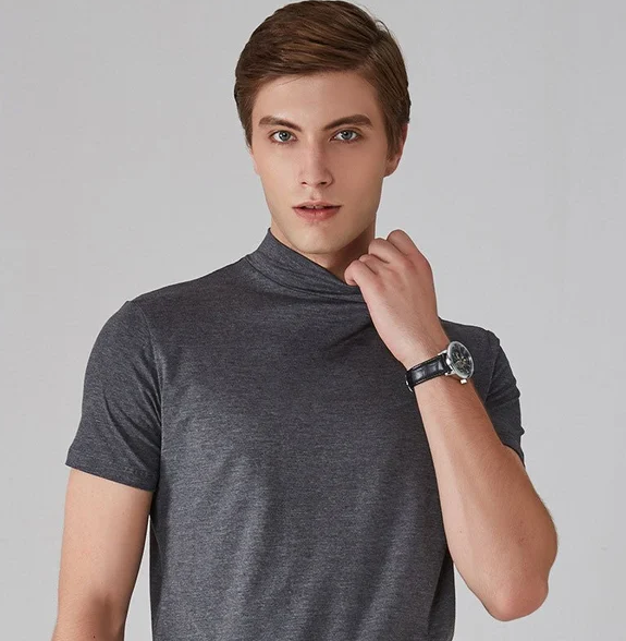 Function shirt with turtleneck for men – Adrian-Gray-S-The Livary
