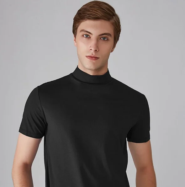 Function shirt with turtleneck for men – Adrian-Black-S-The Livary