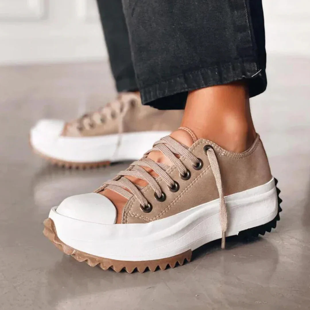 Stylish Platform Sneakers for Women - Arlette-Brown-2.5-The Livary