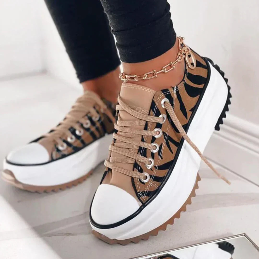 Stylish Platform Sneakers for Women - Arlette-Tiger stripes-2.5-The Livary