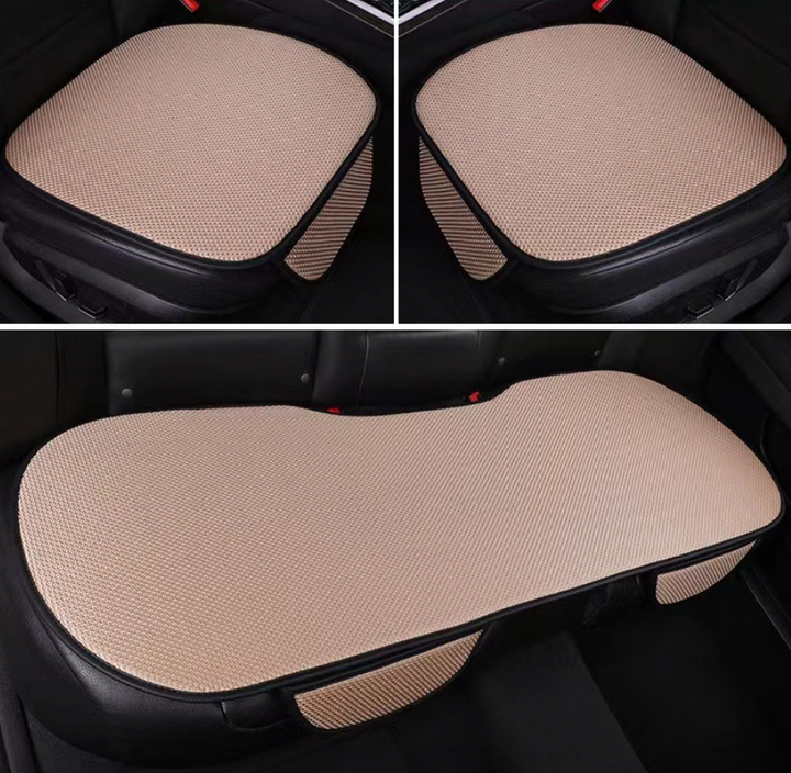 3-Piece Anti-Slip Car Seat Covers with Massage Effect – CoolRide-Beige-The Livary