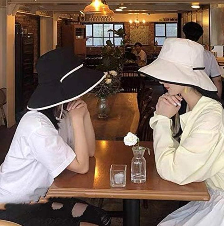 Large women's sun hat with wide brim - Livia-Black-The Livary