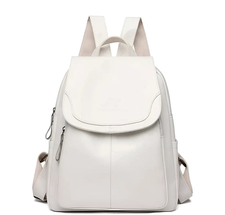 Vintage Leather Women's Backpack - Isabella-White-The Livary