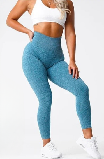 Seamless yoga leggings with stretch waistband & perfect fit – Freya-Sea blue-XS-The Livary
