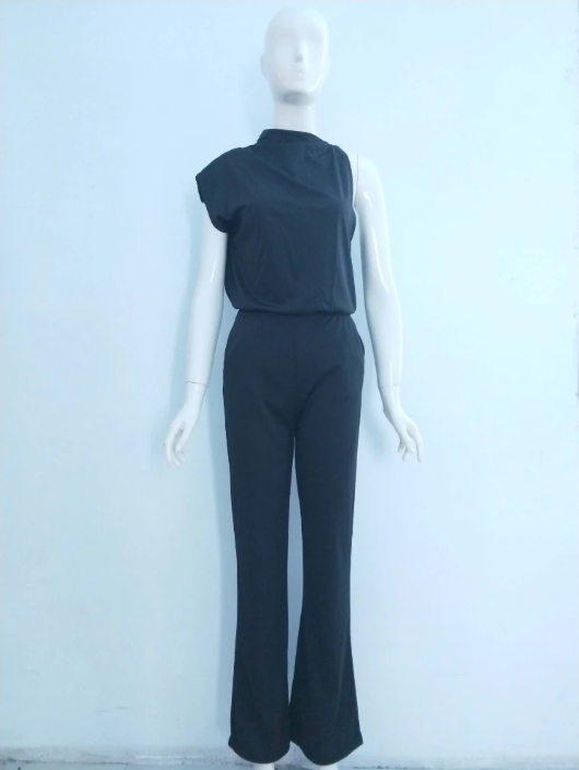 Trendy Sleeveless Jumpsuit - Mira-Black-4-The Livary