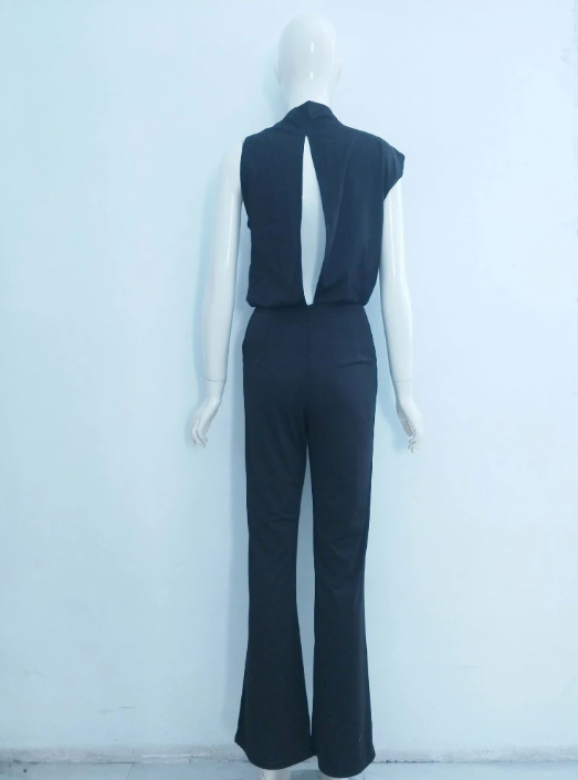 Trendy Sleeveless Jumpsuit - Mira-Black-4-The Livary