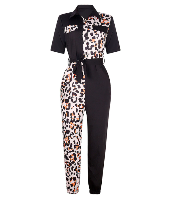 Trendy retro jumpsuit with button placket – Velia-Navy blue-S-The Livary