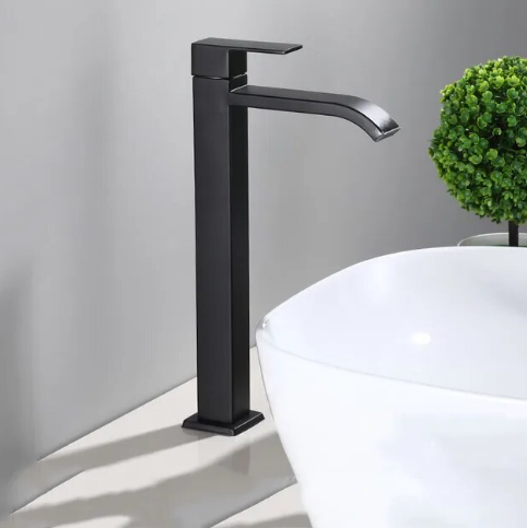 Matte Black Cold Water Basin Tap – Noira-Square-The Livary