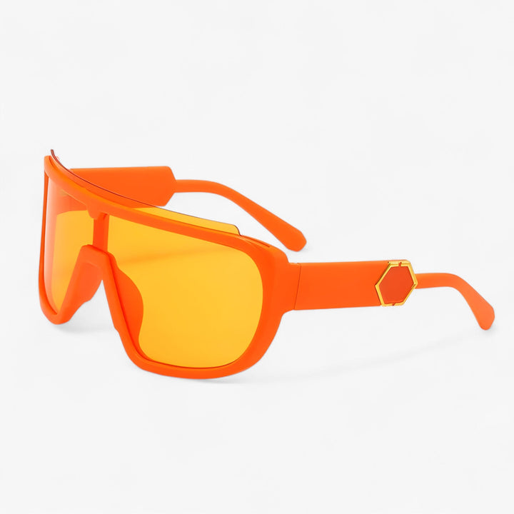 Oversized Monoblock Wraparound Sunglasses – Auron-Orange Yellow-The Livary