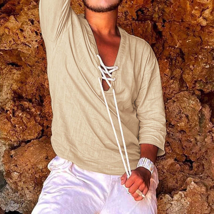 Stylish summer shirt in plus size for men – Hayes-Khaki-M-The Livary