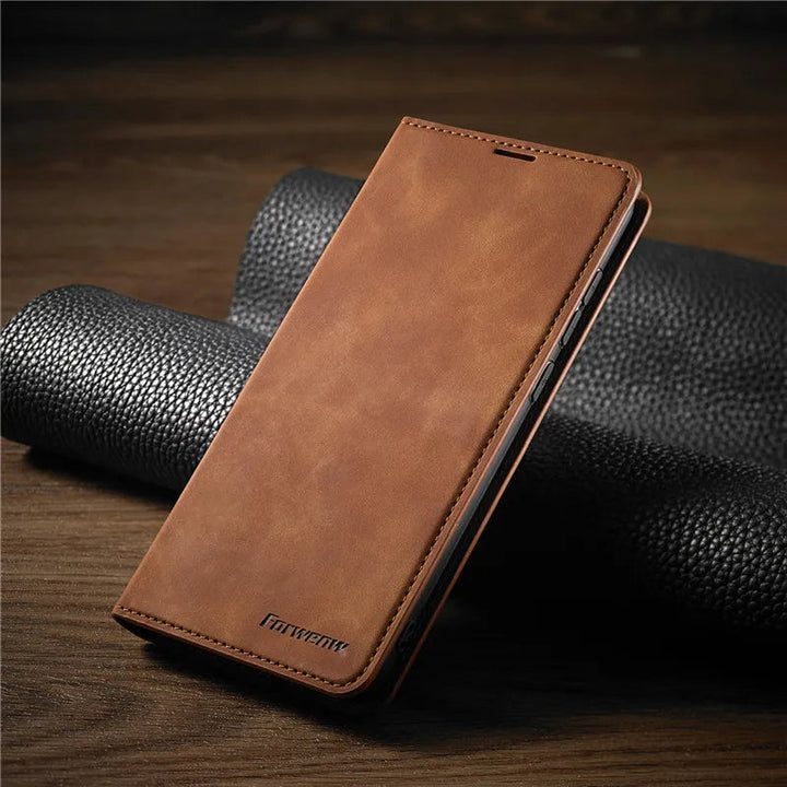 Magnetic iPhone case – GripFold-Brown-iPhone 15 Plus-The Livary