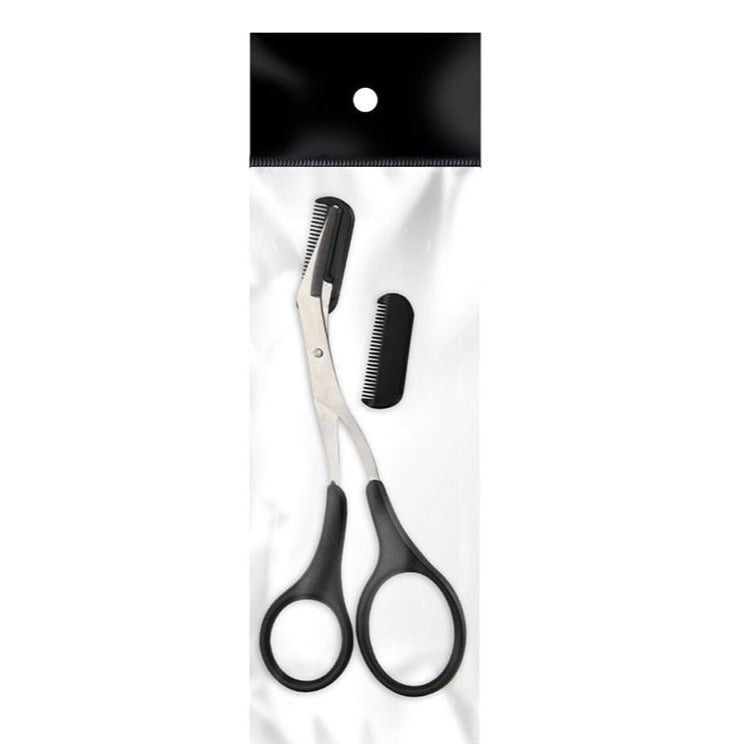 Eyebrow scissors with comb – TrimLuxe-Black-The Livary