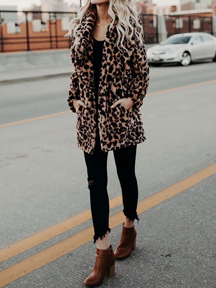 Leopard Print Women's Winter Coat - Sofia-Panther-S-The Livary