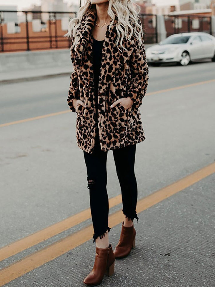 Leopard Print Women's Winter Coat - Sofia-Panther-S-The Livary