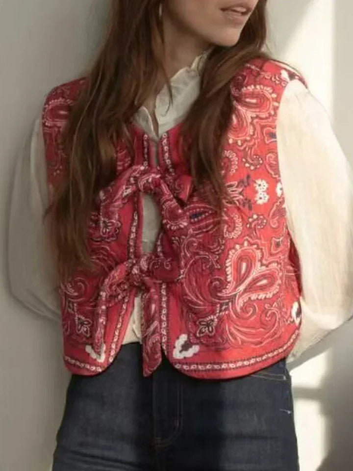 Y2K Red Bandana Wrap Top Trendy Cropped Streetwear Top - Liora-S-The Livary