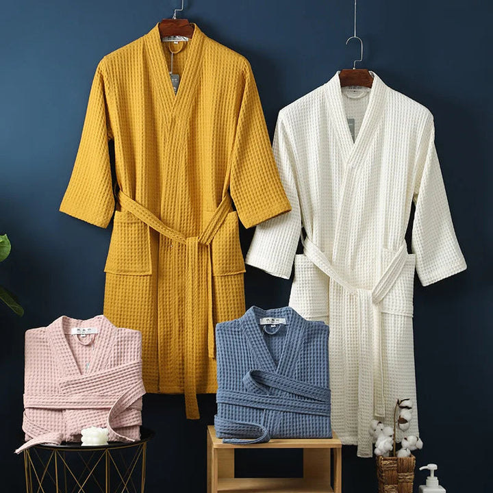 Soft Cotton Bathrobe for Comfort & Relaxation - Robin-White-M-The Livary
