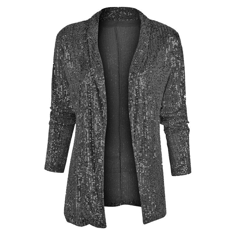 Glitter Sequins Vest - Sophia-Black-S-The Livary
