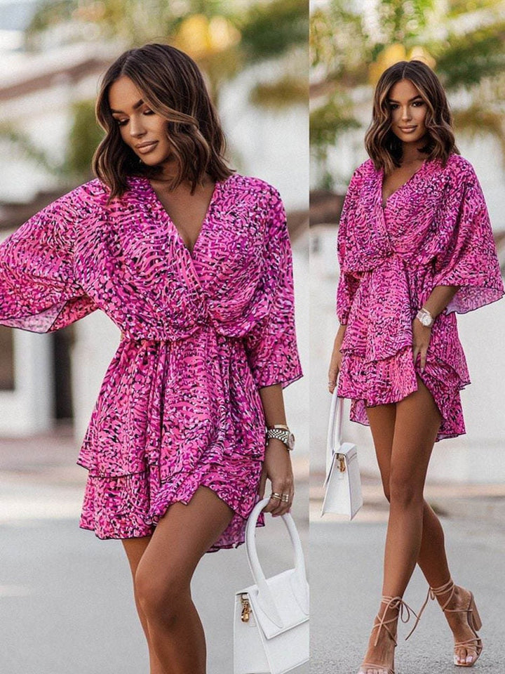 Lightweight Mini Dress - Elara-Orange/Pink-S-The Livary