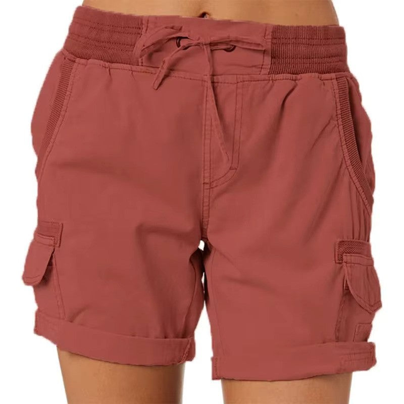 Stylish summer beach shorts – Chloe-Red-S-The Livary
