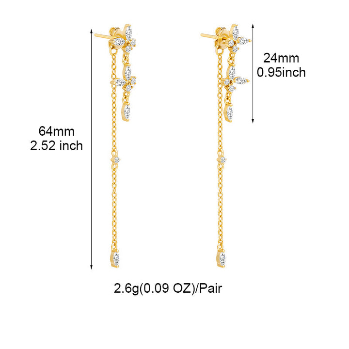 Timeless Drop Earrings - Elodie-Flower Chain Earrings-Gold-The Livary