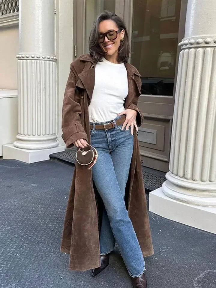 Faux Suede Winter Jacket for Women - Sorina-S-The Livary