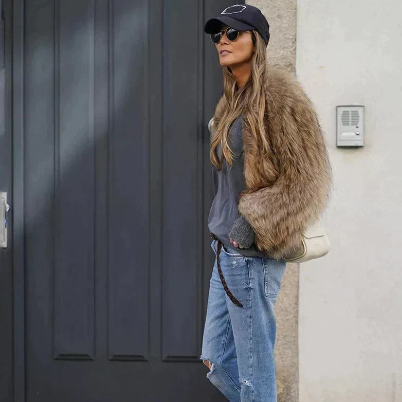 Luxury Plush Fur Coat for Women - Clarisse-S-The Livary
