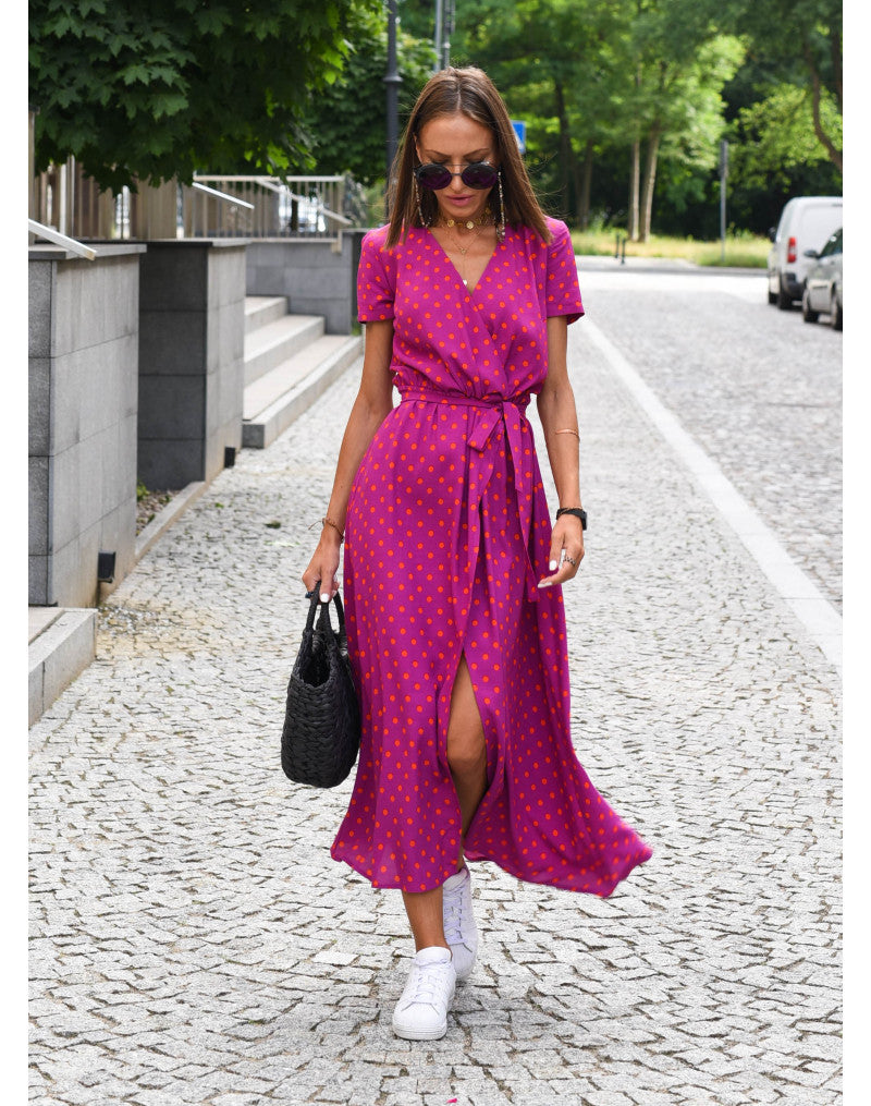 Comfortable Summer Dress - Lina-Red Dots-S-The Livary