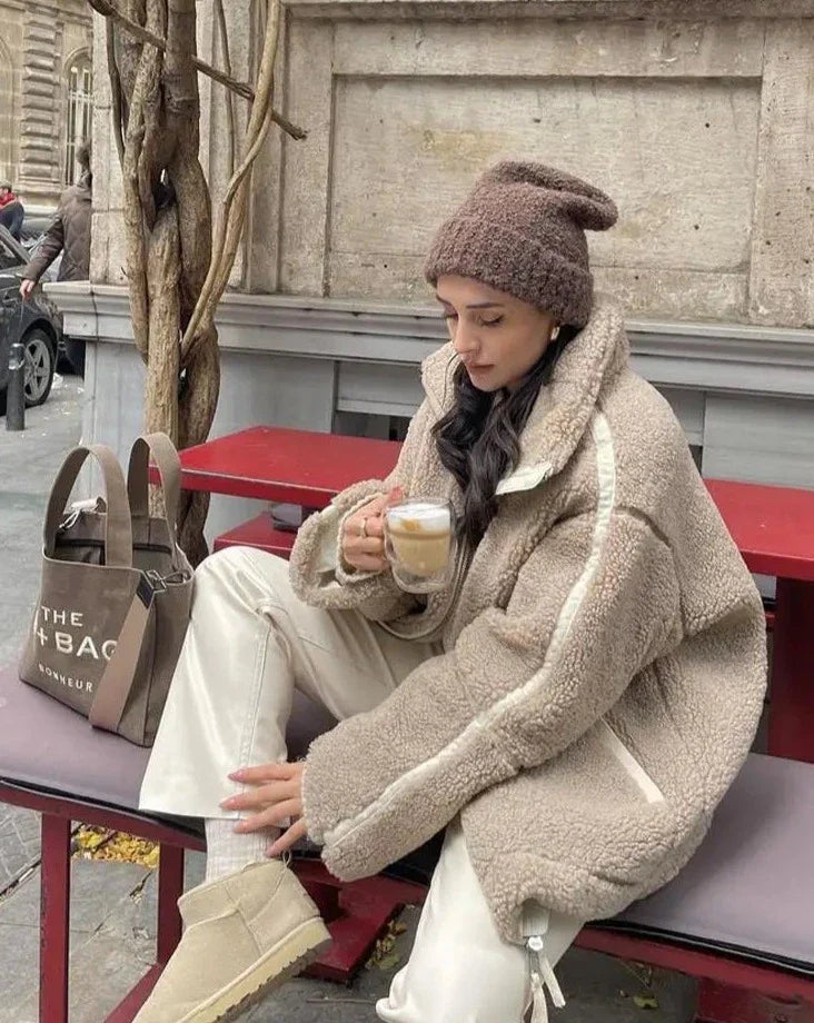 Comfy Teddy Coat - Mila-Light brown-S-The Livary