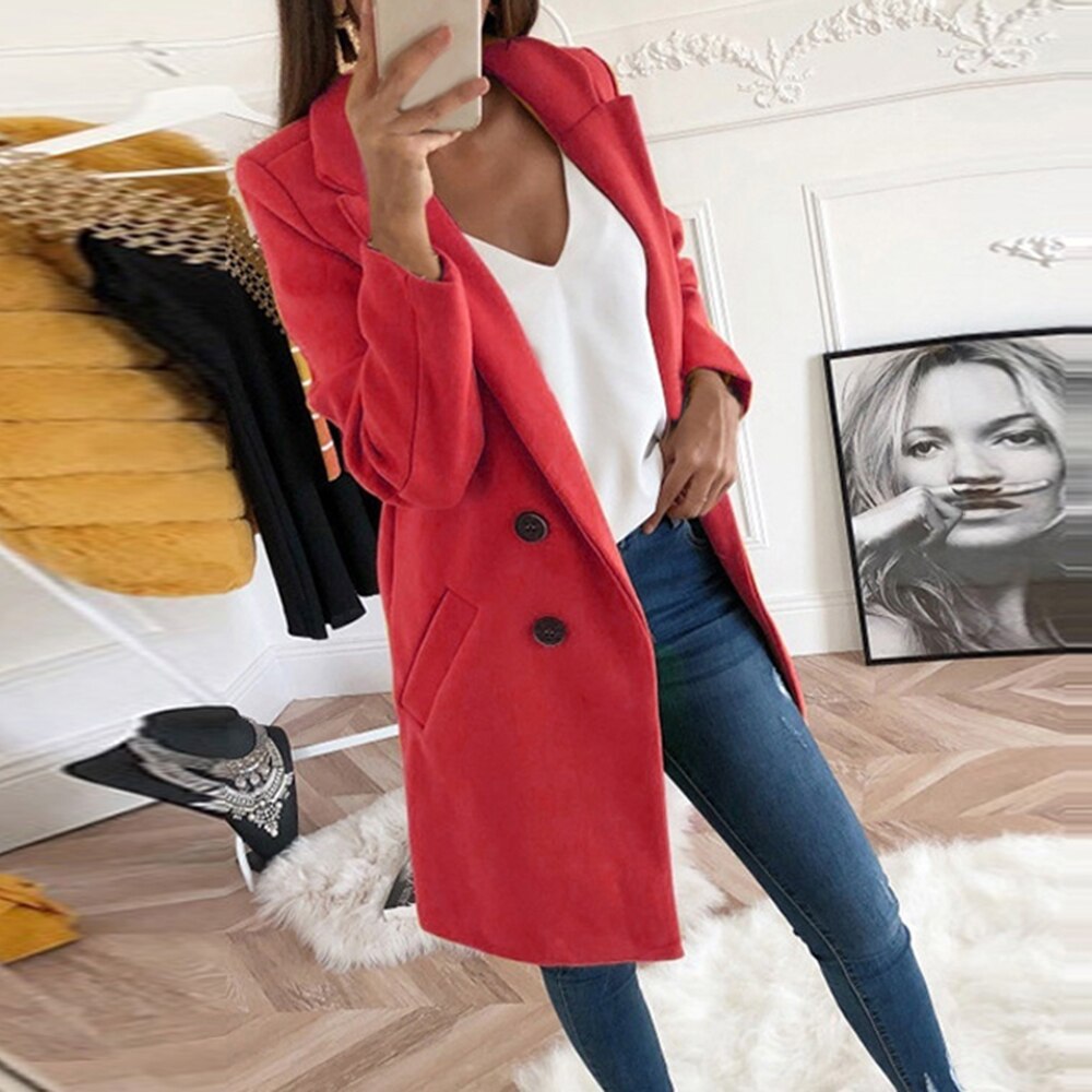 Stylish Women's Coat - Mila-Red-S-The Livary